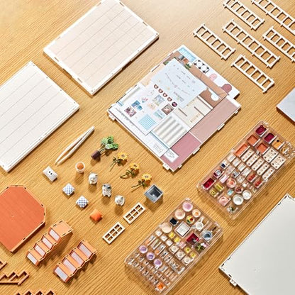 DIY Miniature Doll House Kit, 179 Pcs Dollhouse Furniture for Women, Tiny House with LED, Arts and Crafts for Adults, Birthday Gift Party Present - style: Apartment