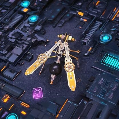 3D Metal Puzzles for Adults Teens-150+Pcs-Mechanical Wasp Bee Insect Models-3 Hours to Build-Ideal for Birthday Gifts and Decorations(Mechanical Wasp) - style: Mechanical Wasp