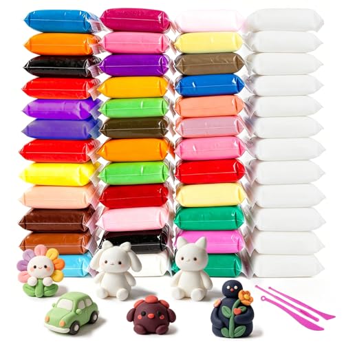 48 PCs Air Dry Clay Kit for Kids Age 3-12 with 3 Sculpting Tools 36 Colors - color: 48 Pack