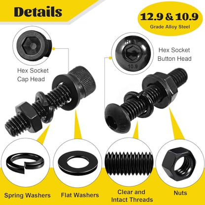 2300PCS M3 Hex Socket Head & Button Head Screws Nuts Assortment Kit - size: M3 2300pcs