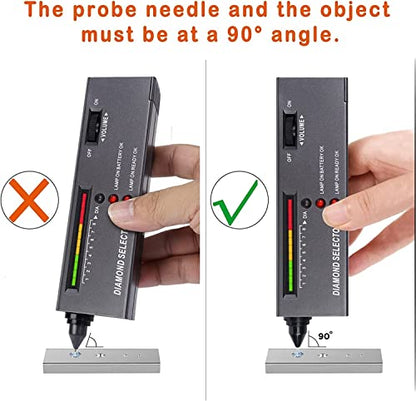 Diamond Tester,High Accuracy Diamond Tester Pen and Diamond Torch Jewelry Diamond Tester Kit Professional Diamond Selector for Novice and Expert, Thermal Conductivity Meter (Battery Included)