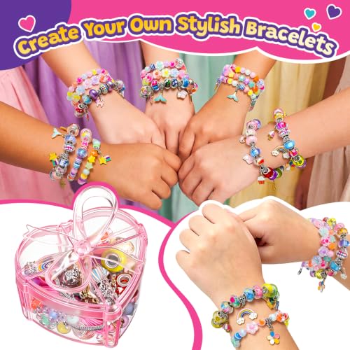 Umikk Charm Bracelet Jewelry Making Kit for Girls 8-12 Kids' Bead DIY Kit - size: 2（2.9“x5.6”）