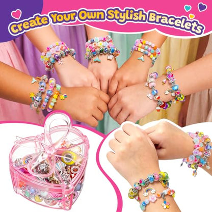 Umikk Charm Bracelet Jewelry Making Kit for Girls 8-12 Kids' Bead DIY Kit - size: 2（2.9“x5.6”）