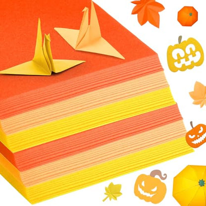 Kigeli 300 Sheet Origami Paper 6 x 6 Inch Square, Autumn Colors - color: Orange,Yellow
