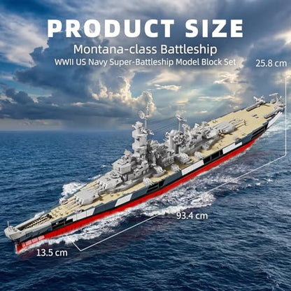 USS Montana - BB-67 Battleship Building Block Set,2956 PCS - style: USS Montana BB-67