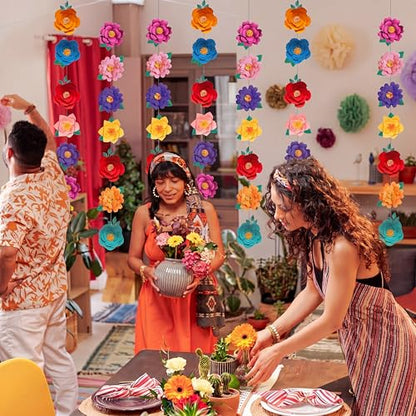 Spakon 8 Pcs Mexican Paper Flower Decorations Mexican Fiesta Garlands - color: Mexican Festival