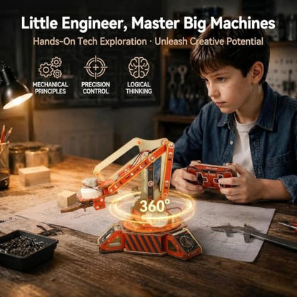 Robot Arm Kits, Robotics for Kids Ages 8-12 14-16 STEM Toys, 360° Rotation