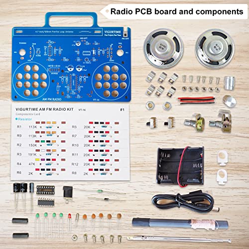 AM/FM Radio Kit | Soldering Project DIY Kit for Practicing Teaching Electronics | Stereo | Great STEM Project and Gift | Upgraded Version VT-16