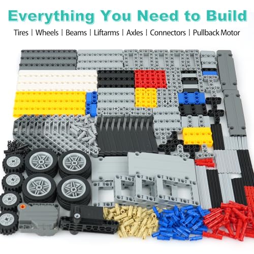 MALEKO Technical Parts, 540+PCS EV3 Building Bricks-Pullback Motor Beams - color: 540 Beams Set