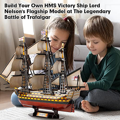 CubicFun 3D Puzzles Large HMS Victory Vessel Ship Sailboat Model Kits for Adults and Teens Toys, 189 Pieces, T4019h - style: C-Ship-HMS Victory | 1/150