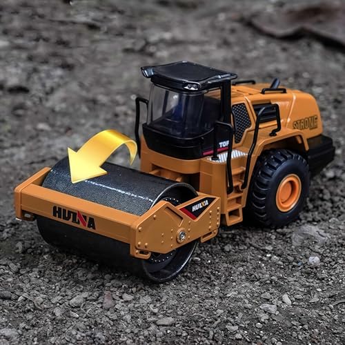 Gemini&Genius Rigid Road Roller, Steamroller Construction Site Vehicle Toys - color: 1:60 Road Roller