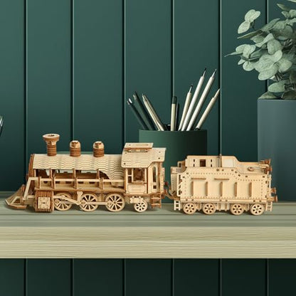 3D Wooden Puzzle for Adults, DIY Train Model Kit