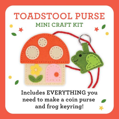Petit Collage: Toadstool Purse Felt Craft Kit with Frog Charm