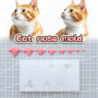 Nuvretk 8 Cute Silicone Molds for Needle Felting - Cat Nose Shapes for Stuffed Animals, DIY Crafts, and Accessories (T-Shaped) - size: CAT-T-shaped