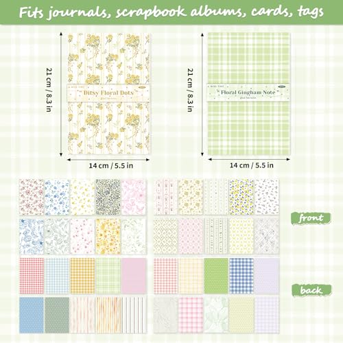 Scrapbook Paper, 60 Sheets, Double-Sided Floral, 5.5 x 8.3 in - color: Mixed Floral