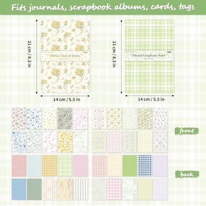 Scrapbook Paper, 60 Sheets, Double-Sided Floral, 5.5 x 8.3 in - color: Mixed Floral