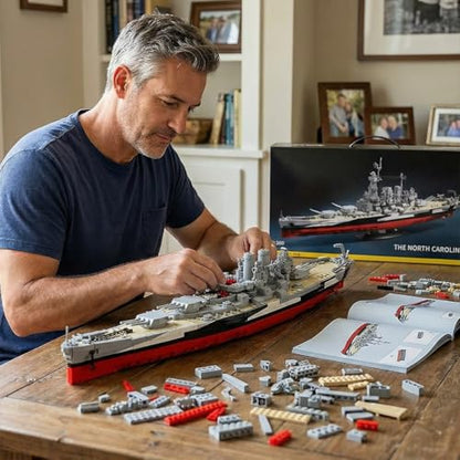 USS North Carolina - Battleship Building Blocks,2662 PCS for Adults 14+ - style: USS North Carolina