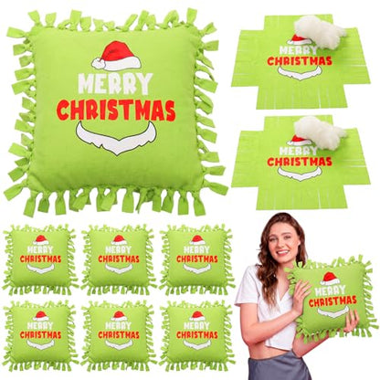 Chunful 6 Sets Christmas Green Monster Tied Pillow Craft Kit - style: Green Monster