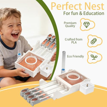 StackCore Stackable Series - White QuadTube (Four Tube Ant Nest) with Starter Tool Kit - size: White QuadTube
