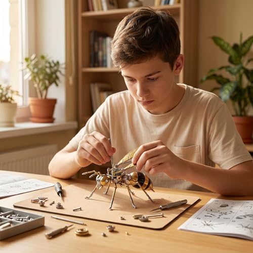 3D Metal Puzzle Model Mechanical Kits for Adults Teens Steampunk Hornet Insect 140+ Parts 2-3 Hours Build Assembly Cool Desk Decor Christmas & Birthday Gift for Men (Hornet) - style: Hornet