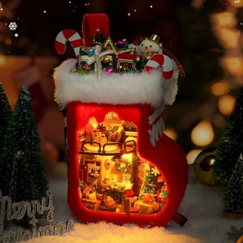 3D Wooden Book Stand Puzzle DIY Dollhouse Wood Nook Model Building Kit with LED Light for Adults to Build Creativity Christmas Halloween - color: Th56