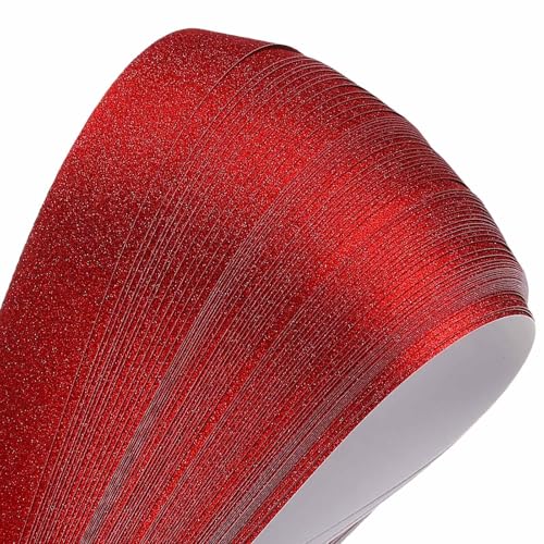 MECCANIXITY 200 Sheets Origami Paper Glitter Stars Papers Pure Red Fold Paper for Beginner Arts Crafts Projects,0.4 x 8.7 Inch - color: Pure Red