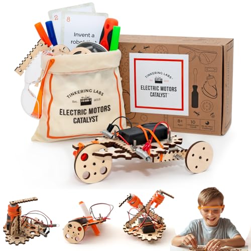 Tinkering Labs STEM Kits for Kids Age 8-10 | Inventors Kids Science Kit, Robot Building, and Engineering with Electricity Circuits | Coolest DIY Toys and Best Birthday Gifts for 10 Year Old Boy Girl