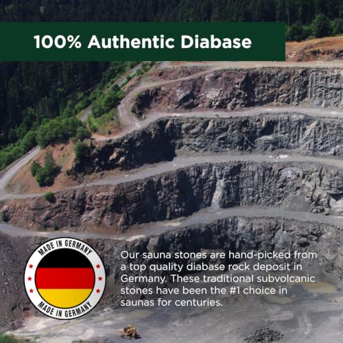 Northwood Sauna - Sauna Stones - Authentic Diabase Sauna Heater Rocks from Germany - Superior Heat & Steam - 3-5 Inches (8-12 cm), 45 Pounds (20 kg) - size: 45 lbs (3-5 in)