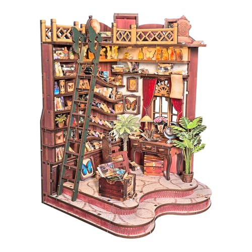 DIY Book Nook, Miniature House Kit with LED Lights | Winding Alley Library