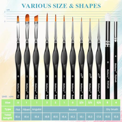 12pcs Miniature Paint Brushes Drybrush Set with Triangular Handles