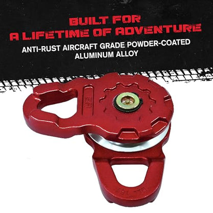 GearAmerica Ultra Snatch Block Pulley 20T - Aluminum, Black - Off-Road - color: Ultra Snatch Block Red 20 Ton