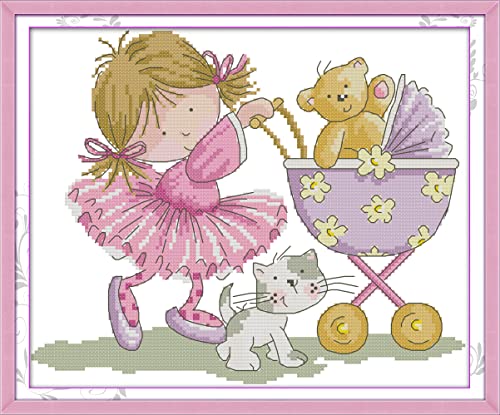 Howie's Needlepoint Cross Stitch Kits, 11CT Pre-Printed Pattern Needlepoint Kits, Full Range of Stamped Starter Kits (Mary's Skirt, 15.4 x 13.4 Inch) - color: Mary's Skirt