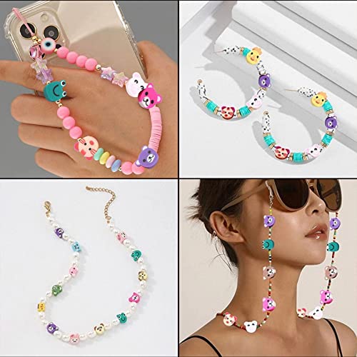 100 Pcs Polymer Clay Beads Cartoon Heishi Spacer Beads Supplies for DIY Bracelet Earring Necklace Jewelry Making (Animal) - color: Animal