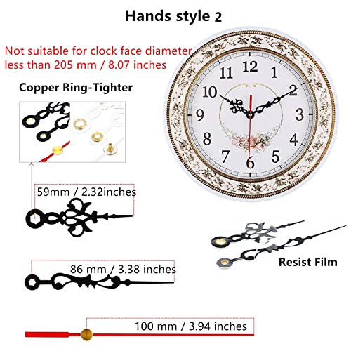 Youngtown Quartz Clock Movement Replacement Kit with Pendulum 43/64" Shaft - size: 43/64 inch total shaft length