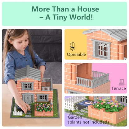 Mini Brick House Building Kit for Kids Age 8+
