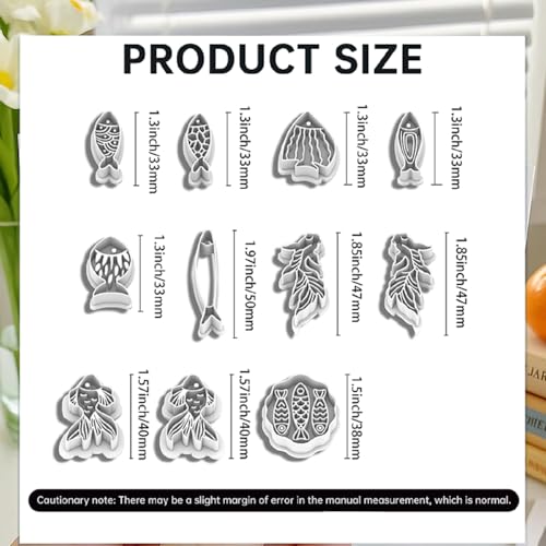 11 Pcs Ocean & Fish Polymer Clay Cutters Set - color: fish