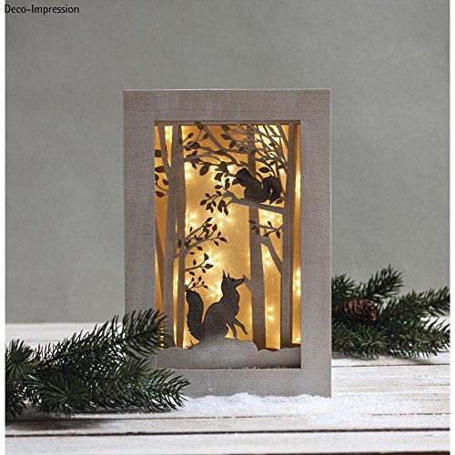 Rayher Shadow Box Building Kit with 3D Forest Scenery, DIY Wood Craft Set, 15 slot-together Pieces, 20x30x6.6cm - style: Forest