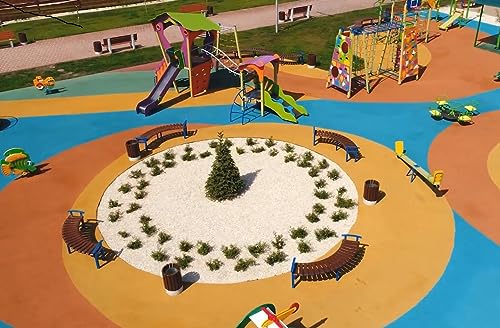 Fast Patch Poured-in-Place Surfacing Repair Kit Fix Rubber Playground (Tan/Green, Standard) - color: Tan/Green, size: Standard