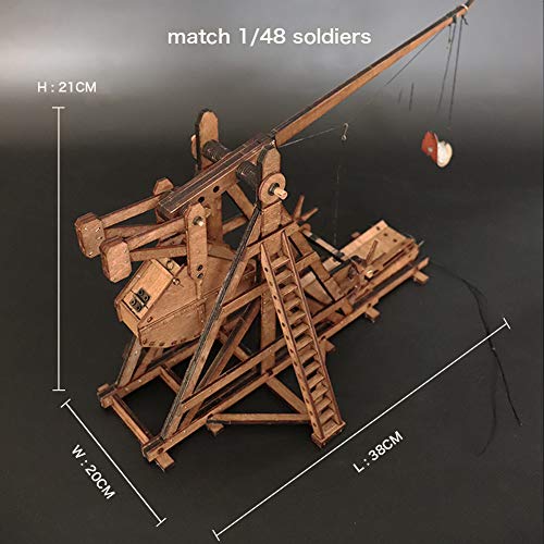 The MINI Counterweight Trebuchet Medieval Siege Equipment 3D Wooden Puzzle Model Kit for Adults, DIY STEM Project Tabletop Toy, Alder Veneer Plywood, 14 Years and Older