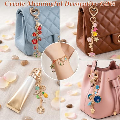569Pcs Charms Lip Gloss Keychain Making Kit, Bracelet Making Kit, DIY Bag Charm Kit with Key Chain Hooks, Jump Rings, Lobster Clasps, Charms, Chains & Tools, Jewelry Pliers, Jewelry Craft Kit Supplies