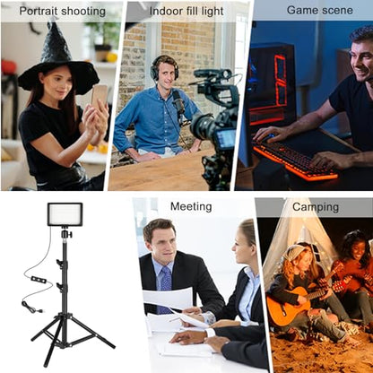 LED Photo Video Light 3-Pack,Dimmable 5600K USB LED Continuous Lighting Kit - size: 123cm 3-pack