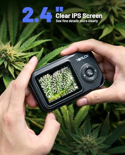 TOMLOV P50 Handheld Digital Microscope, Adjustable Focus, 2.4" IPS Screen