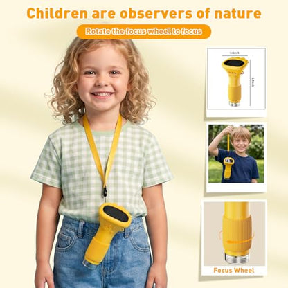 4K 1000X Digital Microscope for Kids with 2.0" IPS Screen(Yellow) - color: yellow