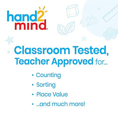 hand2mind - 93539 Take Home Math Manipulatives Kit for Kids, with Snap Cubes, Base Ten Blocks, Cuisenaire Rods, Angle Circles, and Color Tiles, Kindergarten Homeschool Supplies (293 Pieces) - style: Plastic and foam, Ages 8-10