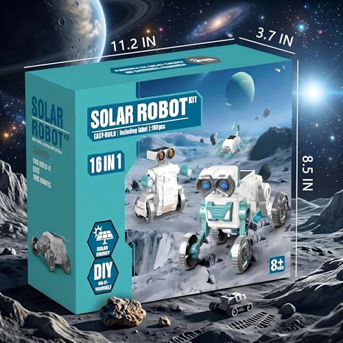 16-in-1 Solar Robot Kid, 190 Pcs STEM Educational Toy for Age 8+