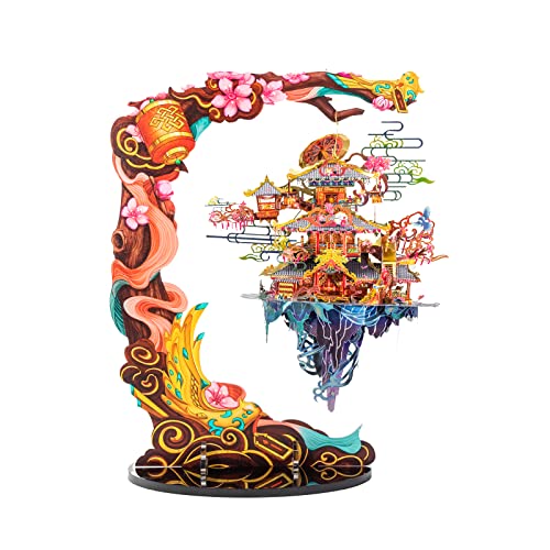 MU 3D Metal Puzzles Chinese Lucky Marriage Pavilion,Chinese Matchmaker Temples Bridal Palace Jigsaw DIY Model Kits Building, Wedding Birthday Girlfriend Gift - color: Marriage Pavilion