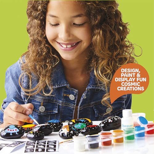 Discovery™ Solar System Studio Rock Art Kit, 35-Piece Space Craft Painting Set, Paint and Decorate Galaxy Rocks with Stencils, STEM Art Kit for Kids Ages 6+