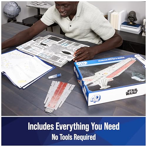 4D Build Star Wars Deluxe Venator-Class Star Destroyer 3D Model Kit, Star Wars Collectibles & Desk Decor, Adult Puzzle, Building Toys, 288 Pieces, 3D Puzzles, Gift Ideas for Ages 12 & Up - style: Deluxe Venator-Class Star Destroyer 288 pcs