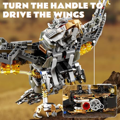 CSNRHG Mechanical Eagle Building Block Set 3D Poseable Model with Articulated Wings & Talons STEM Toy for Kids & Adults Ideal Gift for Engineering, Nature & Animal Lovers - color: Mechanical Eagle