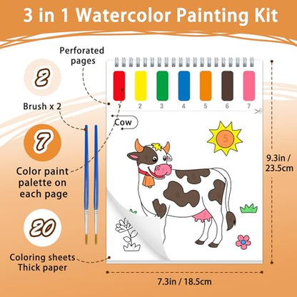 SOCOLER Paint with Water Coloring Books for Kids & Toddlers, Farm Theme - color: Farm